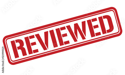 reviewed red stamp text vector
