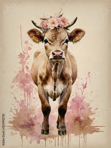 Gentle Bloom – A Calf Adorned in Soft Florals photo