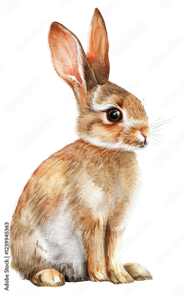 Fototapeta premium PNG A rabbit illustration watercolor woodland.