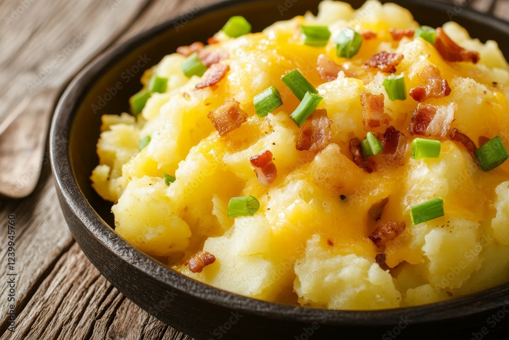 Smashed Potatoes with Melted Cheese and Crispy Bacon Smashed Potatoes with Melted Cheese and Crispy Bacon