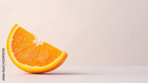 single orange slice with vibrant colors on pure background