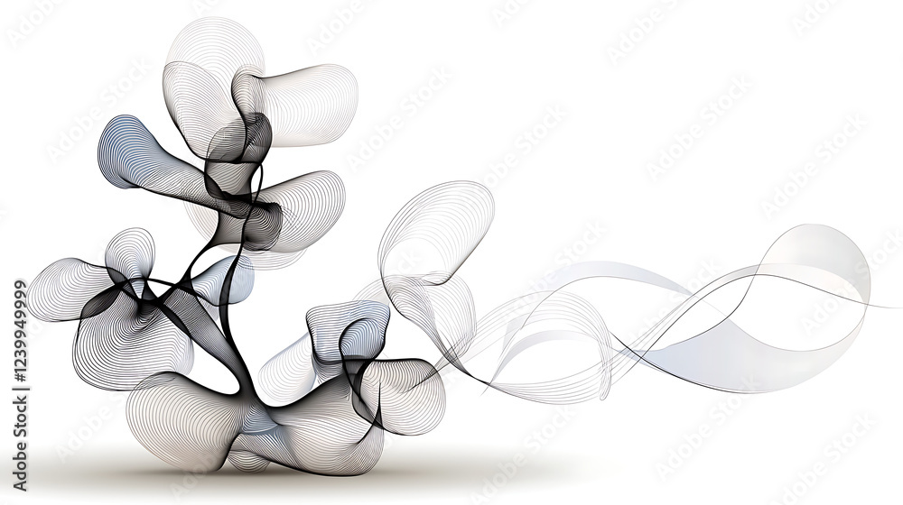 Fototapeta premium A tree with many branches and leaves is shown in a white background. generated using AI