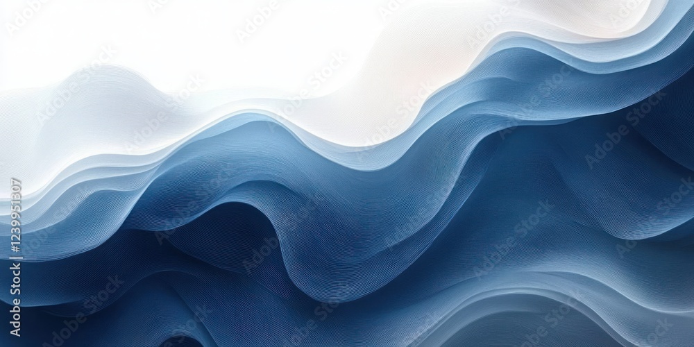 Obraz premium Abstract Blue Gradient Watercolor Background with Fluid Wave Textures and Space for Text