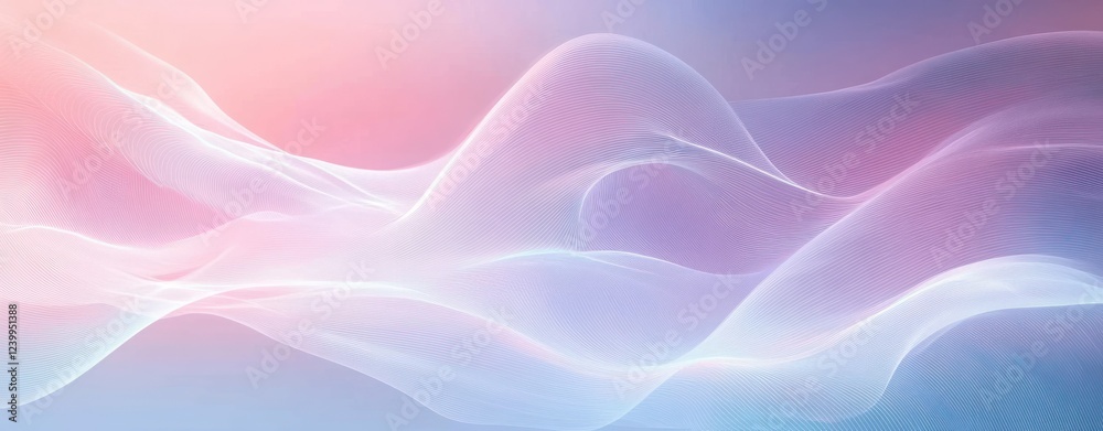 Fototapeta premium Abstract Minimalist Artwork Flowing Lines Soft Curves Pastel Background
