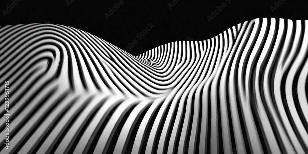 Dynamic Abstract Black and White Wavy Line Pattern Optical Illusion Background Art Dynamic Abstract Black and White Wavy Line Pattern Optical Illusion Background Art