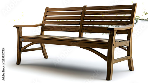 Wallpaper Mural A wooden bench with a back and arm rests. generated using AI Torontodigital.ca