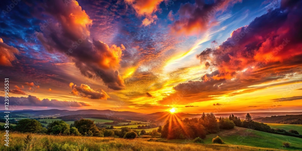 A breathtaking ocean sunset bathes the beach in golden light, showcasing stunning cloud formations and a tranquil horizon. A breathtaking ocean sunset bathes the beach in golden light, showcasing stunning cloud formations and a tranquil horizon.