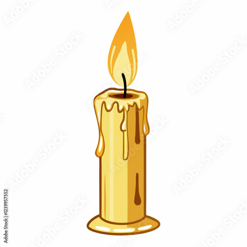 Burning candle icon Cartoon illustration of candle  vector (3)