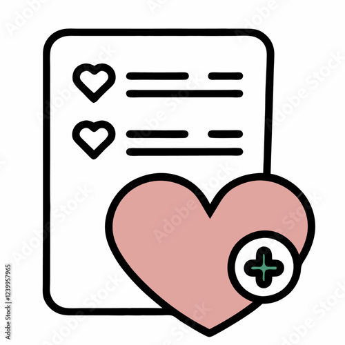 Favorite wishlist icon outline  Order list Website cart color flat vector illustration (1)