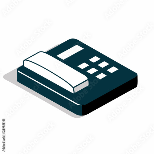 Landline icon in isometric 3d style isolated on white background vector illustration (1)