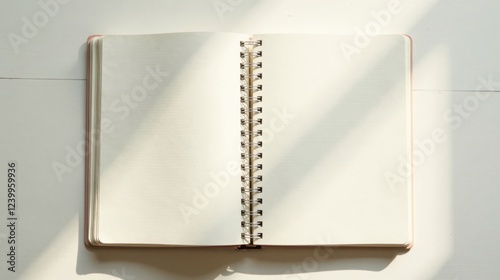 Open Spiral Notebook Ready for Ideas and Notes on a Bright Surface