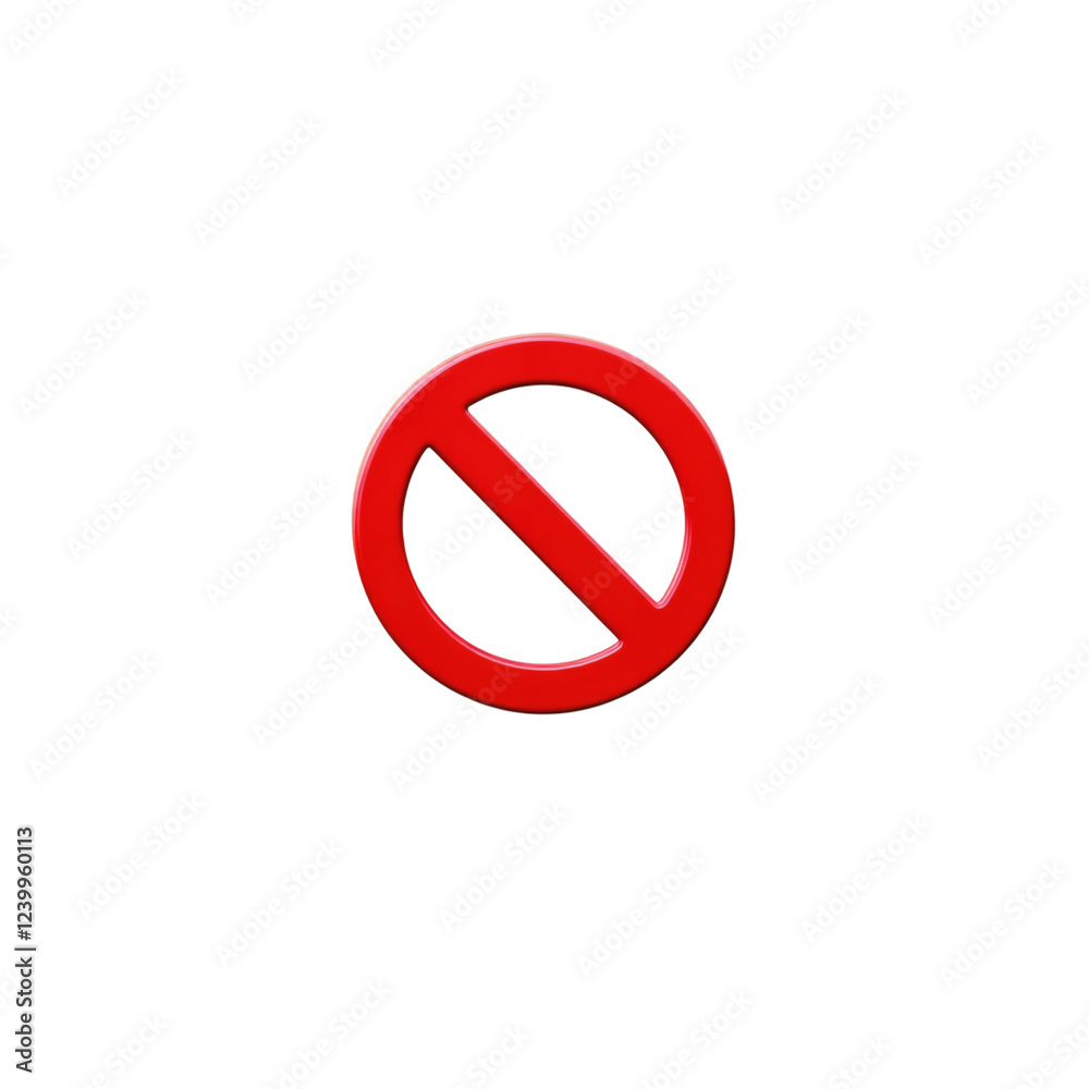 Red Circle Prohibition Symbol on Black Background. Isolated on Transparent Background. Red Circle Prohibition Symbol on Black Background. Isolated on Transparent Background.