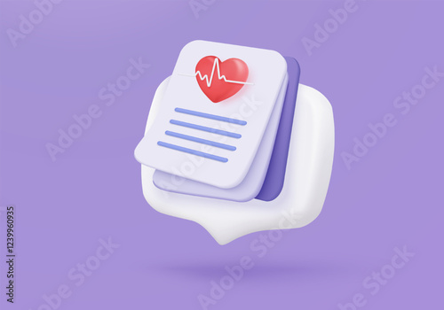 3d red heart with white pulse line on background. heartbeat or cardiogram for healthy lifestyle, pulse beat measure, cardiac assistance, medical healthcare concept. 3d vector icon render illustration