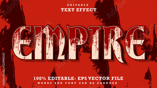 3d Grunge Word Empire Editable Text Effect Design