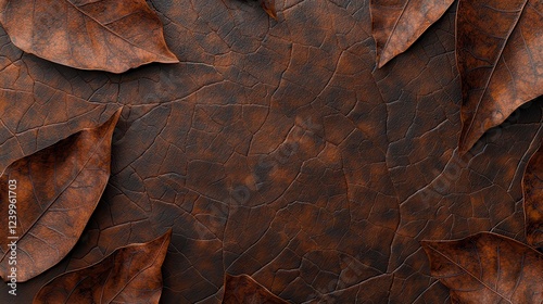 Dried brown leaves abstract background nature photo close-up concept