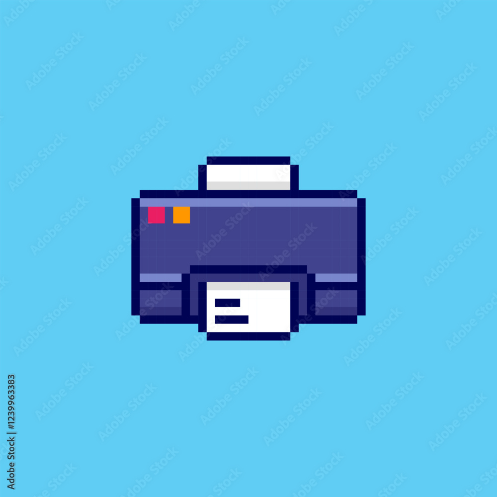 Pixel art Printer Icon game asset design