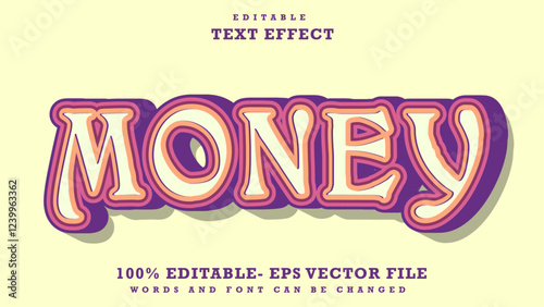 Modern 3d Word Money Editable Text Effect Design Template