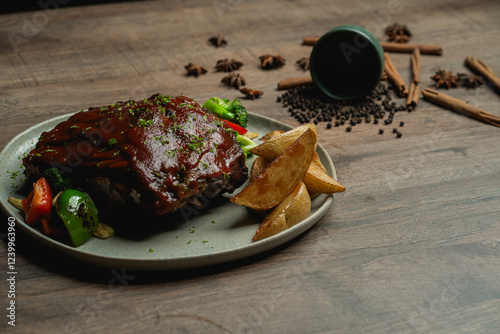 BBQ pork Ribs  Food style