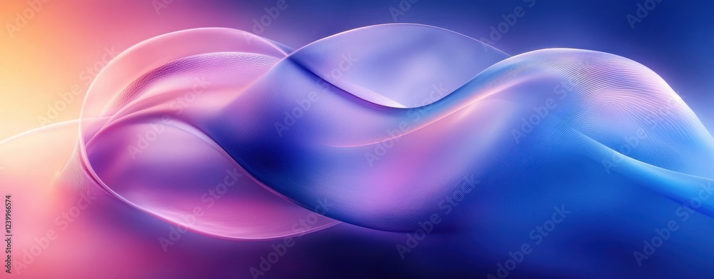 Vibrant Abstract Flowing Ribbons Background in Blue and Purple Shades with Soft Lighting Vibrant Abstract Flowing Ribbons Background in Blue and Purple Shades with Soft Lighting