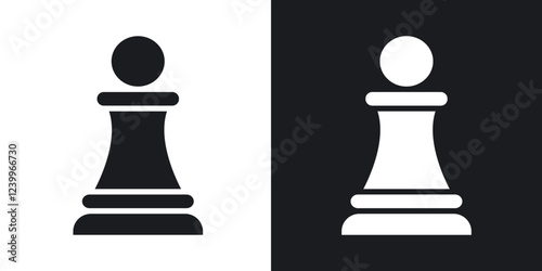 Chess pawn Icons vectors set for web designs in black colors