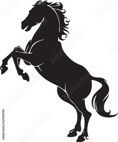 silhouette of a horse, different Dynamic Equine icons silhouette vector style with white background