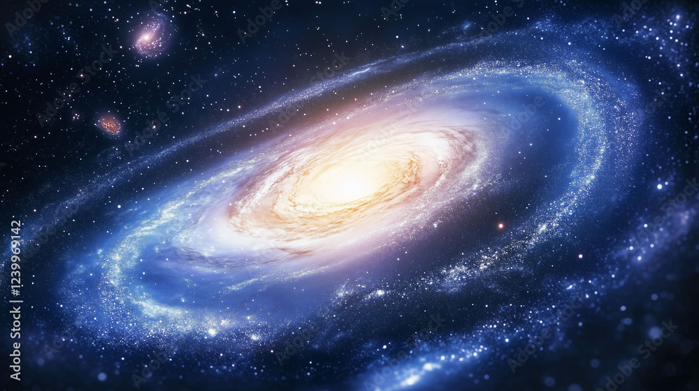 Endless Star Illuminating a Serene Cosmic Landscape in a Vast Galaxy. Generative AI Endless Star Illuminating a Serene Cosmic Landscape in a Vast Galaxy. Generative AI