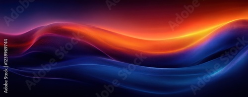 Wallpaper Mural Smooth Flowing Abstract Gradient Design with Blue and Orange Curves Torontodigital.ca