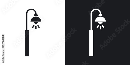 Street lamp Icons vectors set for web designs in black colors