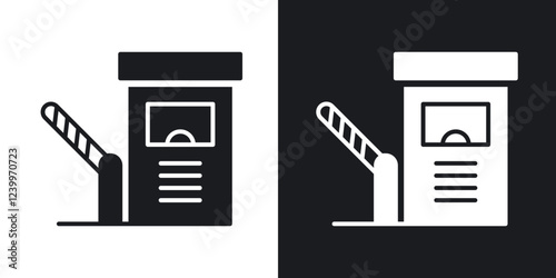 Toll plaza Icons vectors set for web designs in black colors