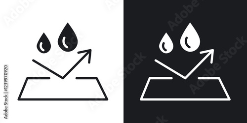 Water repellent surface Icons vectors set for web designs in black colors