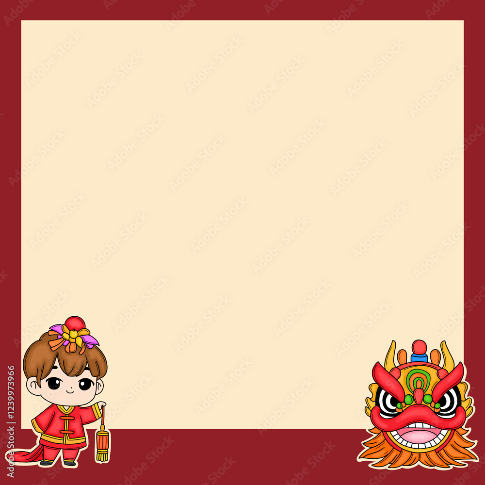 Simple red Chinese frame for various festival occasions Simple red Chinese frame for various festival occasions