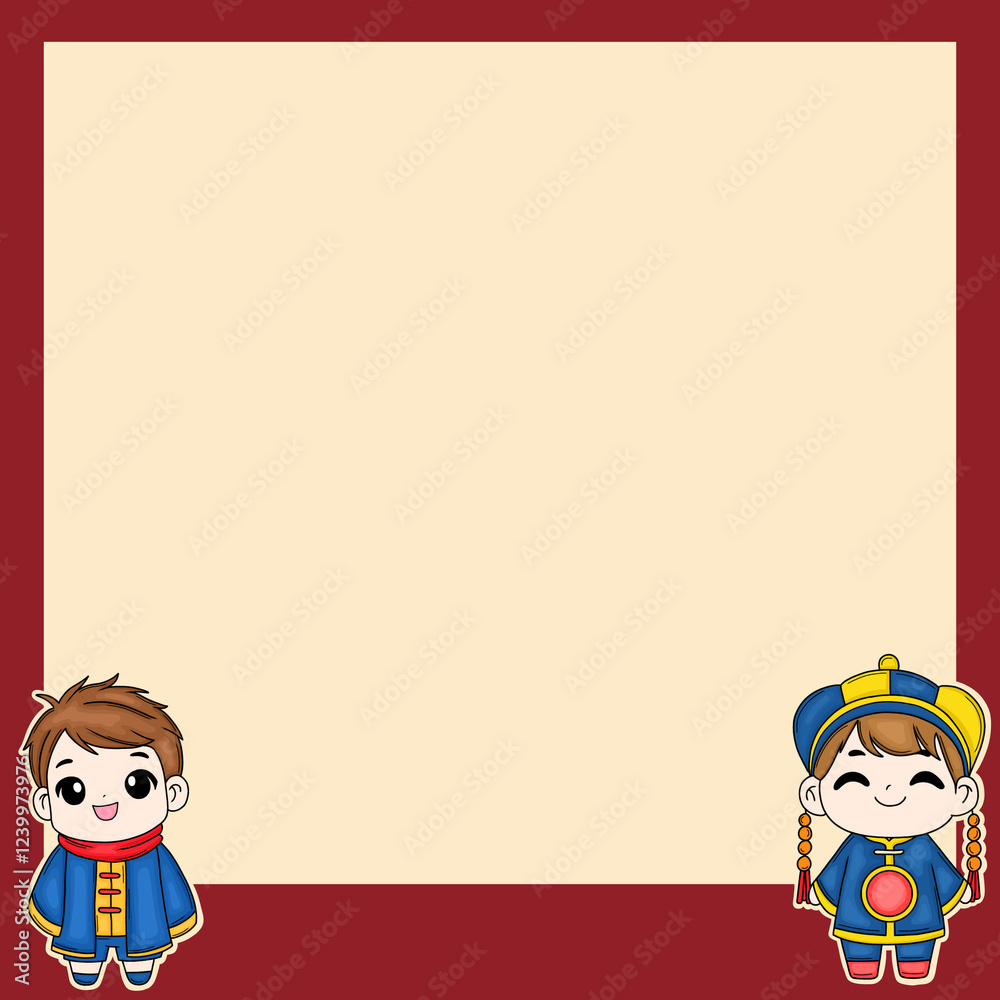 Simple red Chinese frame for various festival occasions Simple red Chinese frame for various festival occasions