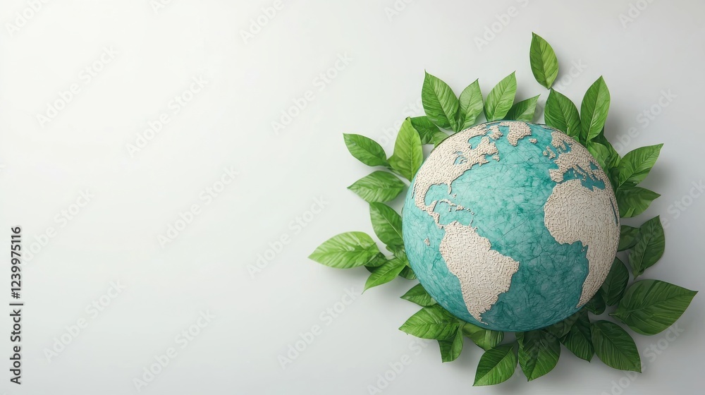 A serene globe surrounded by lush green leaves, symbolizing the harmony between nature and Earth. Perfect for eco-friendly themes and environmental awareness. A serene globe surrounded by lush green leaves, symbolizing the harmony between nature and Earth. Perfect for eco-friendly themes and environmental awareness.