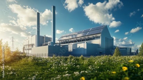 A smart waste-to-energy plant generating electricity. 