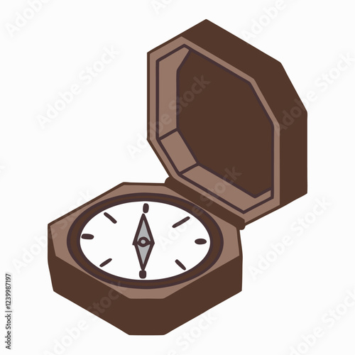 Wooden compass showing direction with open vector illustration (2)