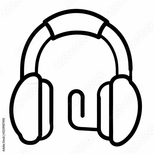 Gaming headphones icon outline  Game player headset vector illustration