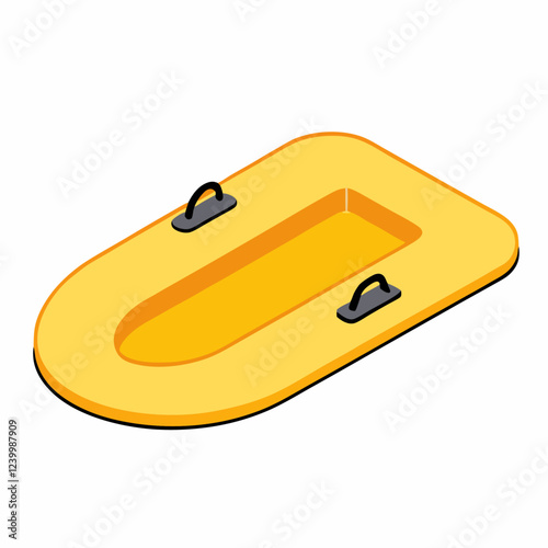 Empty inflatable boat floating  water for maritime rescue operations vector illustration (1)