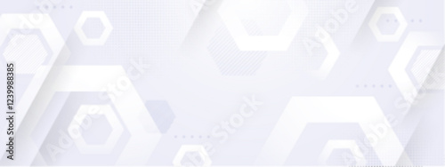 white geometric hexagons background for modern design. Suitable for abstract backgrounds, tech innovation concepts or minimalist graphics.