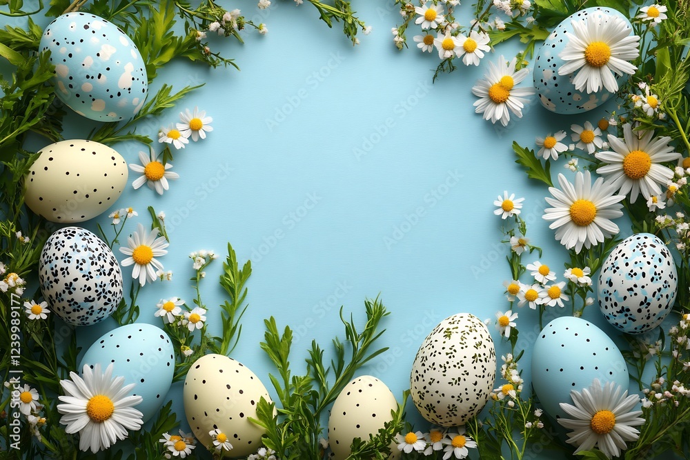 Easter Eggs and Daisies: A Festive Springtime Arrangement Easter Eggs and Daisies: A Festive Springtime Arrangement