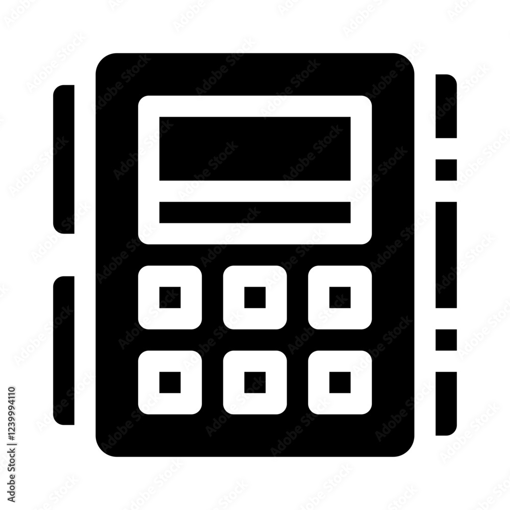 POS terminal glyph icon POS terminal glyph icon
