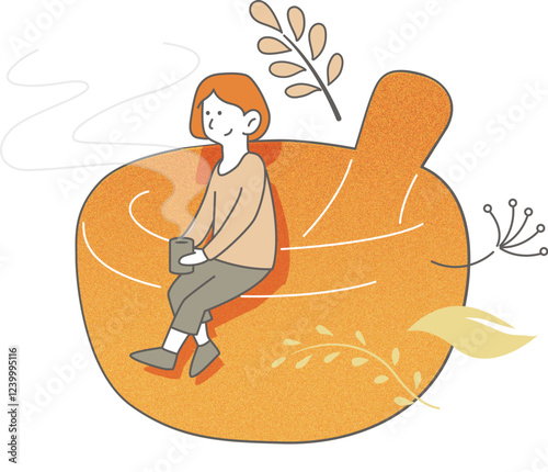 woman sitting on Herbal Grinding Bowl