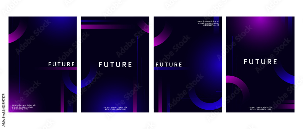 Digital cover design with gradient and line concept for futuristic poster Digital cover design with gradient and line concept for futuristic poster