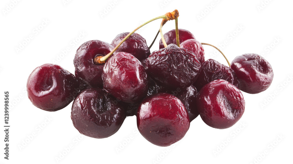 Fresh red cherries forming a bunch with transparent background Fresh red cherries forming a bunch with transparent background