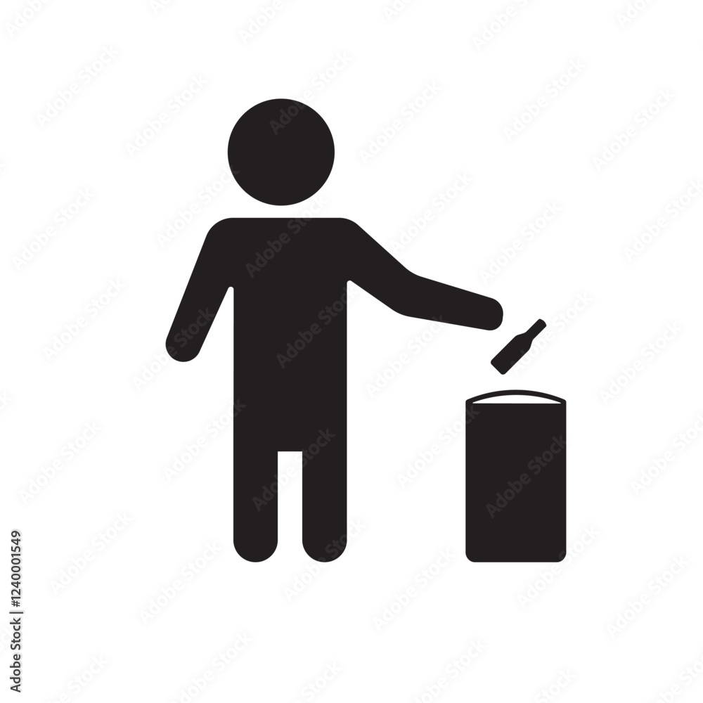 people throwing garbage icon vector element design people throwing garbage icon vector element design
