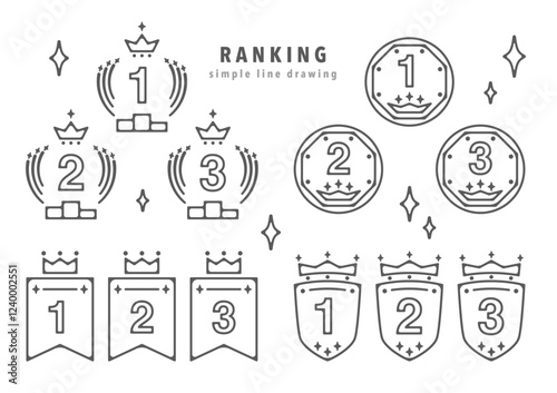 シンプルなランキングのイラストセット