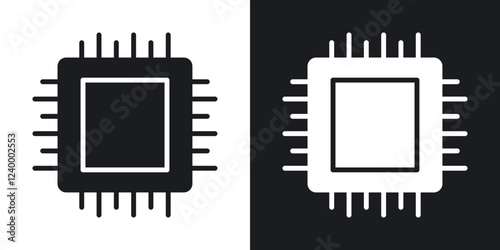 CPU icons in flat vector style