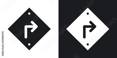 Directions icons in flat vector style