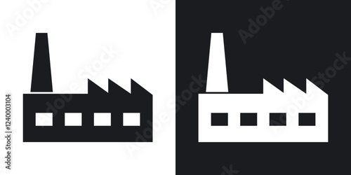 Factory icons in flat vector style