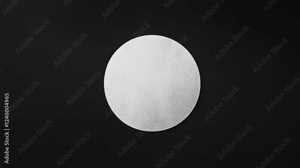 Minimalist abstract with a bold white circle on a deep black background, emphasizing simplicity Minimalist abstract with a bold white circle on a deep black background, emphasizing simplicity