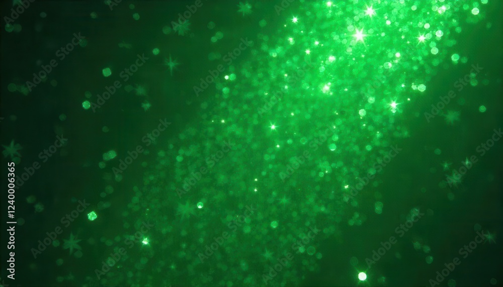 Glittering green particles dance studio abstract visuals dark background close-up enchanting atmosphere Glittering green particles dance studio abstract visuals dark background close-up enchanting atmosphere